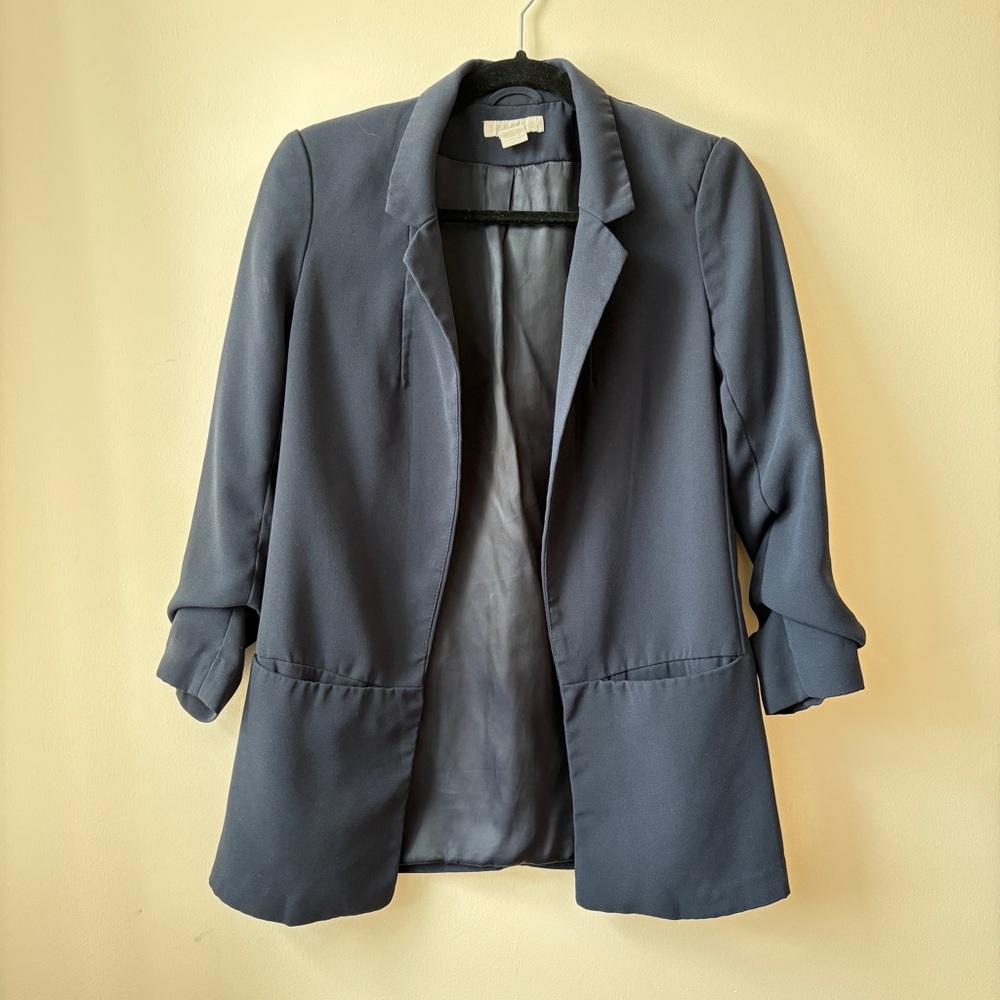 H&M Gray Lightweight Blazer with Lapels
